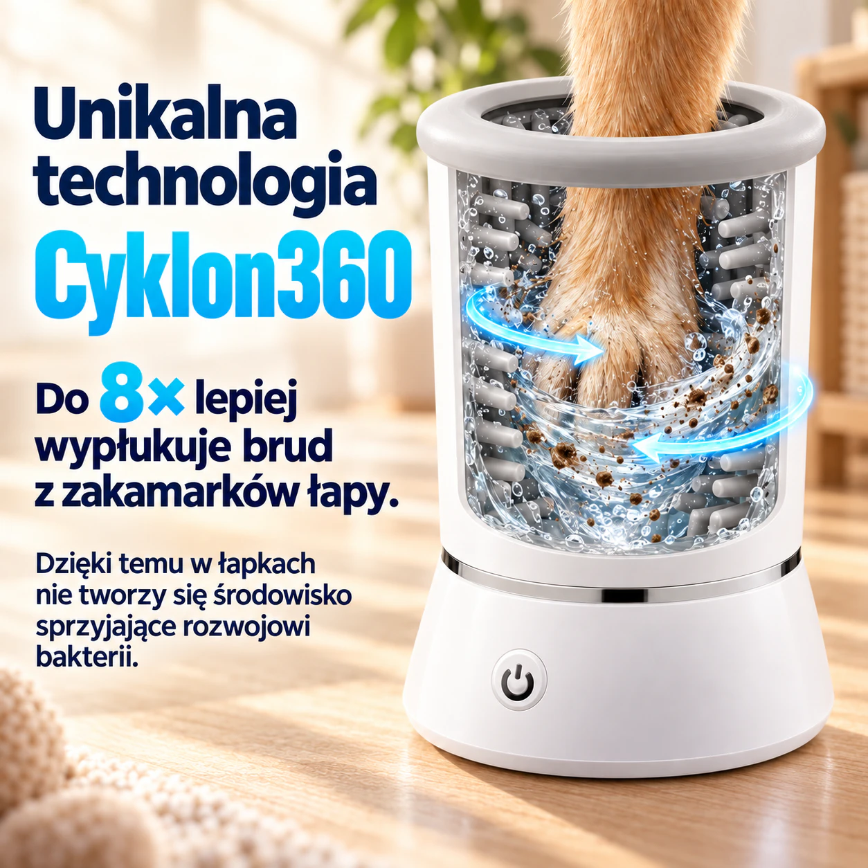 ŁapoMatik- Urządzenie z technologią CYKLON360 do głębokiego oczyszczania psich łap. 1